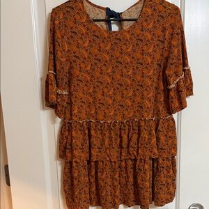 Matilda Jane Rust Floral Ruffle Blouse
